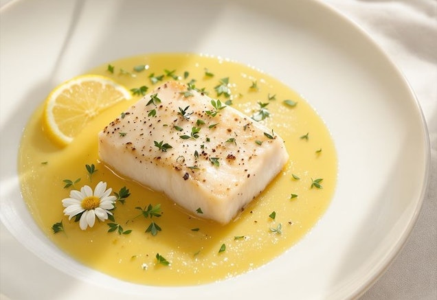Citrus-Infused Sea Bass with Herb Emulsion