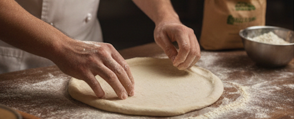chef making a pizza